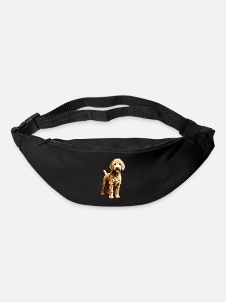 Goldendoodle Golden Doodle Chien Géométrique - Sac banane - noir