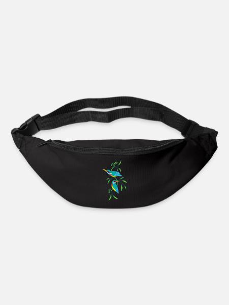 Vögel und Natur - Gürteltasche - Schwarz