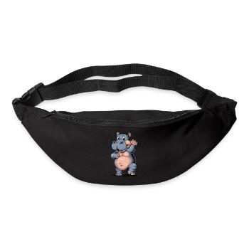 Niedliches Nipferd Baby mit Zung raus. Design - Gürteltasche - Schwarz - Vorne