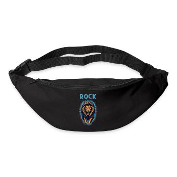 Lion de roche - Sac banane - noir - Devant