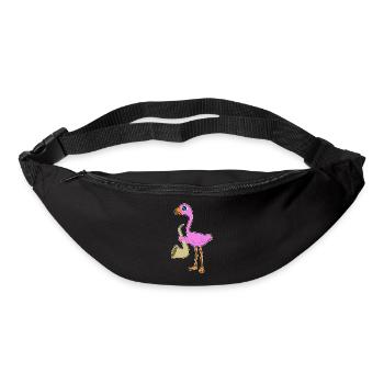 Flamingo Musiker Saxophon Musik - Gürteltasche - Schwarz - Vorne