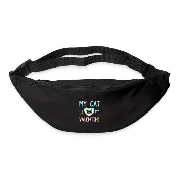 My Cat Is My Valentine Cat Lover Cat Training Pet - Gürteltasche - Schwarz - Vorne