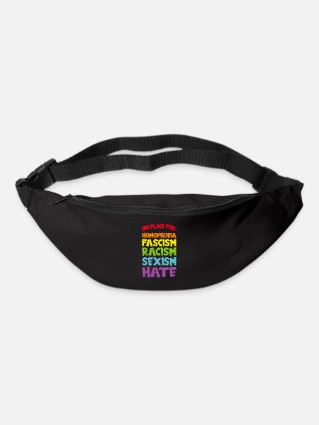 against homophobia gay pride lesbian LGBT Schwul - Gürteltasche - Schwarz