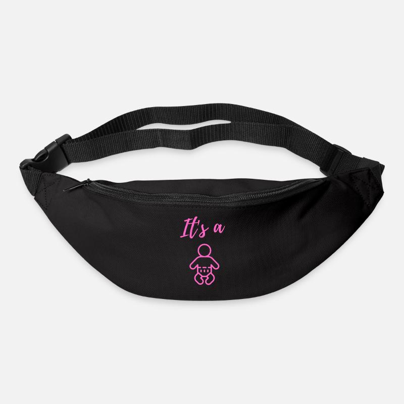 Annonce de bébé - Filles - Grossesse - Sac banane - noir