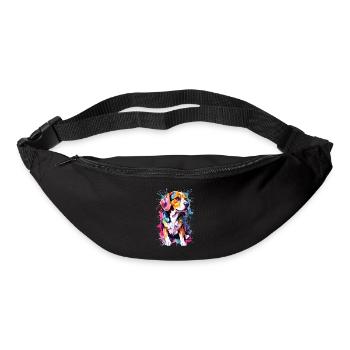 Beagle Hunderasse Hund Aquarelle Neon Farbe Cool - Gürteltasche - Schwarz - Vorne