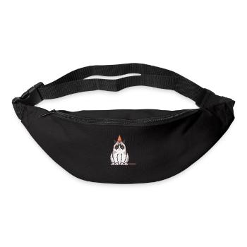 Grummelige, grimmige Katze mit Party-Hut - Gürteltasche - Schwarz - Vorne