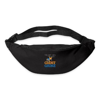 Boy Likes Chest Gainz Funny Gym Benchpress - Bum bag - black - Front