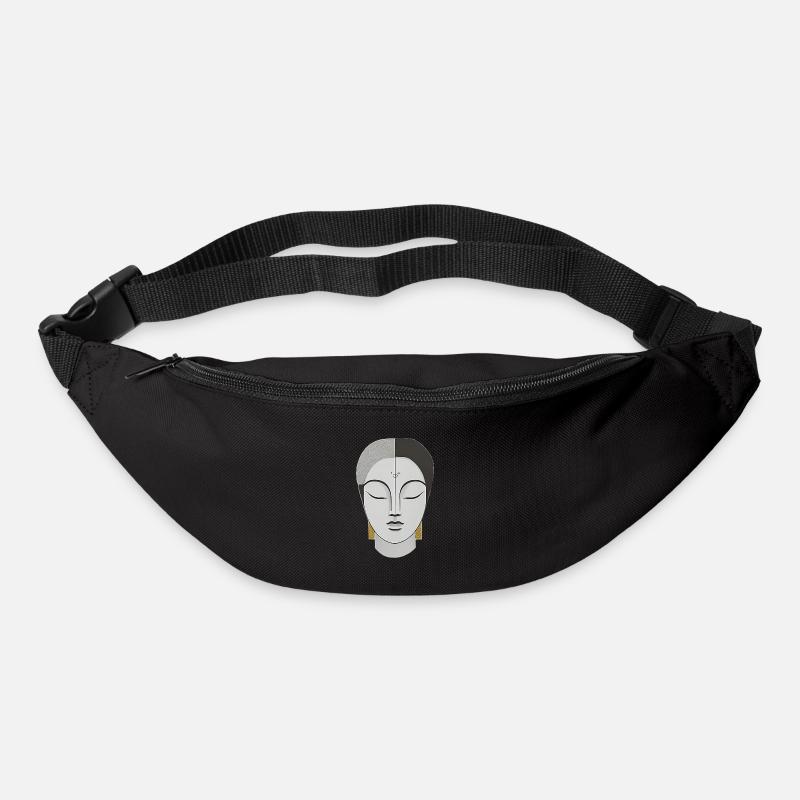 Gesicht im Boho Stil - Gürteltasche - Schwarz