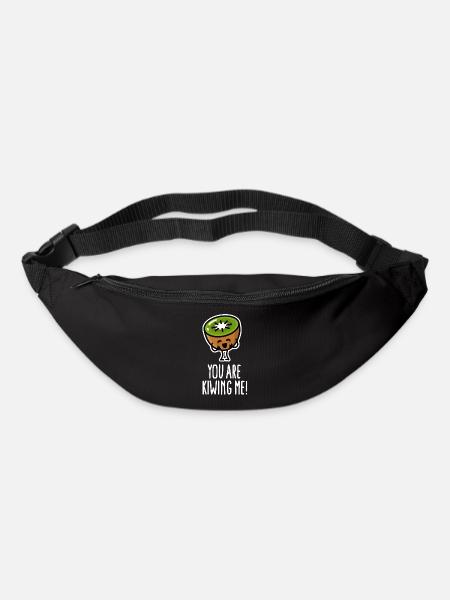 Tu me kiwis mignonne bande dessinée Kawaii kiwi drôle - Sac banane - noir