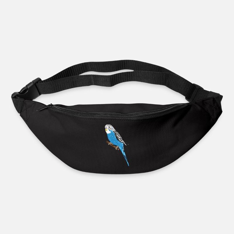 Blauer Wellensittich / Blue Budgie III - Gürteltasche - Schwarz