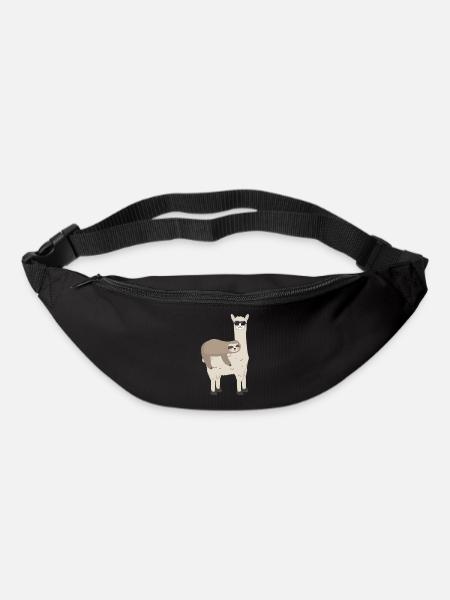 Lama et paresseux - Cadeau d’Alpagas Amusant Sloth - Sac banane - noir