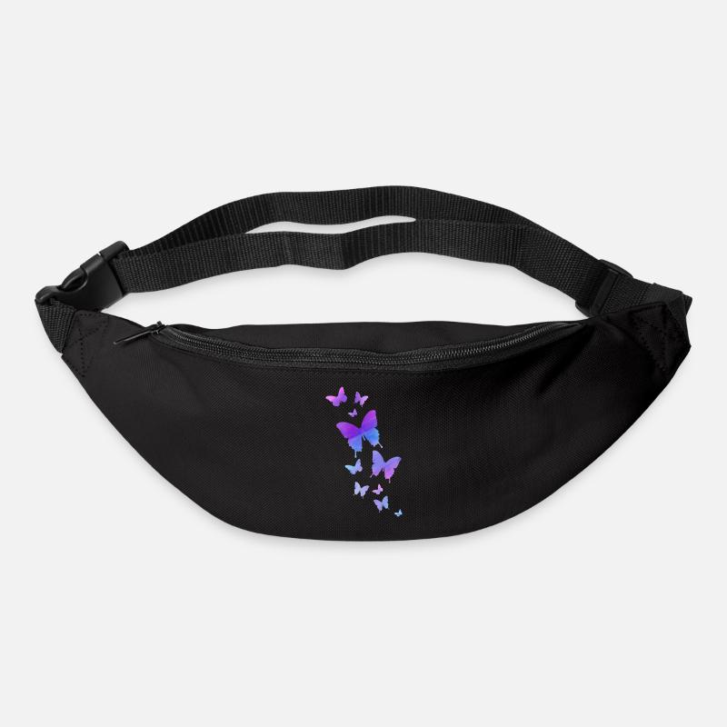 Papillon Papillon Animal Couleur colorée - Sac banane - noir