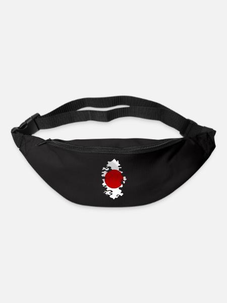 Drapeau du Japon utilisé Look Nihon Drapeau japonais - Sac banane - noir
