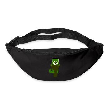 Red panda disguised as a green monster for Halloween - Bum bag - black - Front