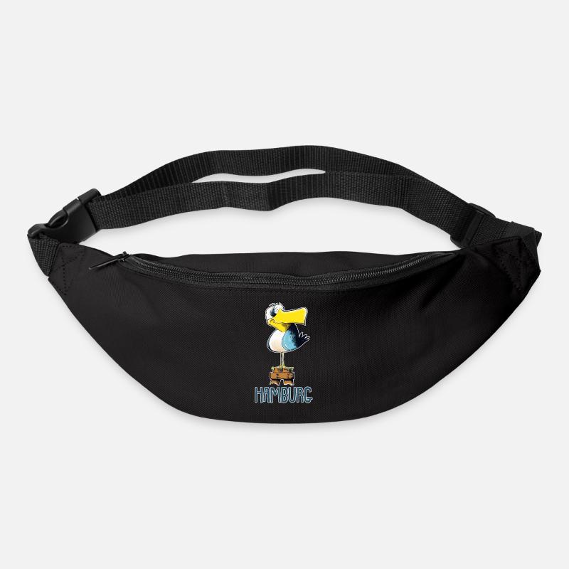 lustige Möwe Hamburg - Gürteltasche - Schwarz
