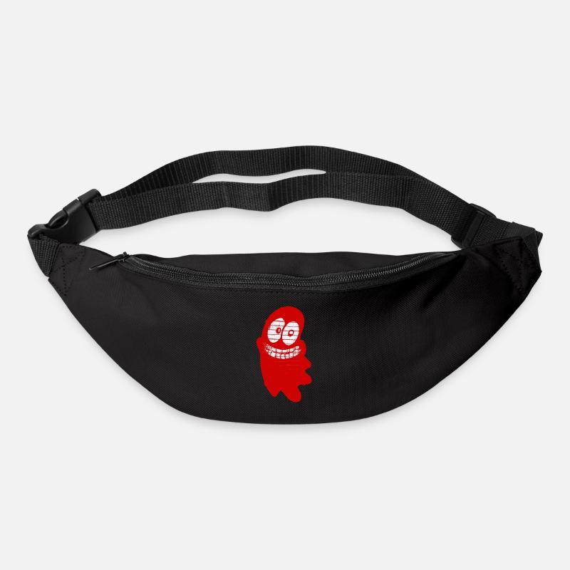 Lustiger lächelnder Geist in Rot - Gürteltasche - Schwarz