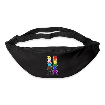 Pride Progress Flagge Bären für Gleichberechtigung - Gürteltasche - Schwarz - Vorne