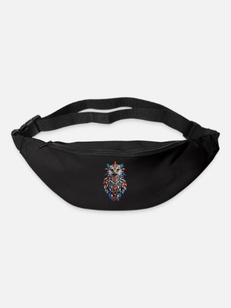 Spiritueller Adlergeist Spirit & Indianerfedern - Gürteltasche - Schwarz