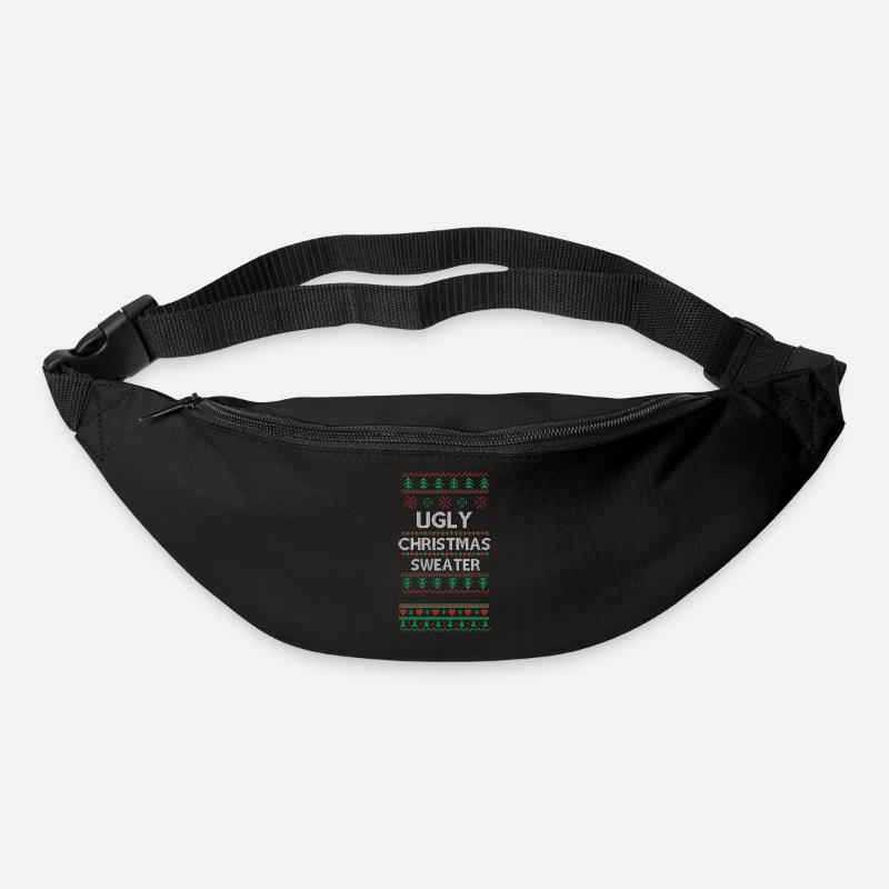 Hässliches Weihnachtsdesign Pixel Art - Gürteltasche - Schwarz