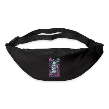 Kawaii Goth Anime Amour Manga Fille Design - Sac banane - noir - Devant