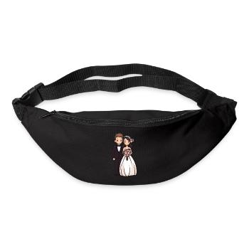 Mariée marié jeunes mariés mariage - Sac banane - noir - Devant