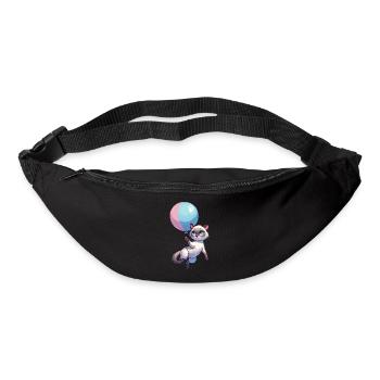 Katze mit Luftballon - Gürteltasche - Schwarz - Vorne