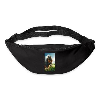Braunes Pferd - Gürteltasche - Schwarz - Vorne