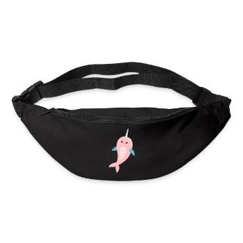 Narval licorne de mer - Sac banane - noir - Devant