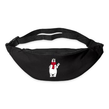 Ours polaire rigolo - Sac banane - noir - Devant