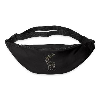 Polygon Deer - Geometric Winter - Bum bag - black - Front