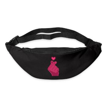 Kpop Finger Herz Koreanischer Pop Süße Liebe Korea Musik - Gürteltasche - Schwarz - Vorne