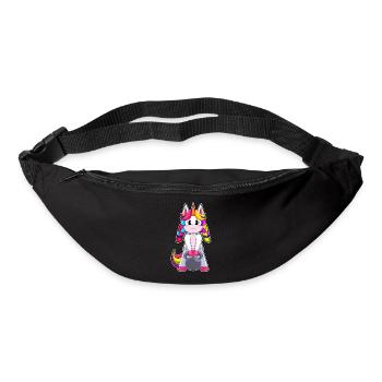 Einhorn Bodybuilder Hantel Bodybuilding - Gürteltasche - Schwarz - Vorne