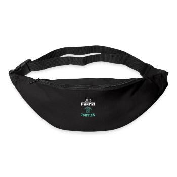 Haustier Ozean Tier Geschenk Meeresschildkröte - Gürteltasche - Schwarz - Vorne