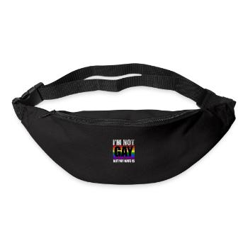 Je ne suis pas gay mais ma femme est drôle L - Sac banane - noir - Devant