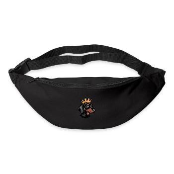 Dachshund Hund Dackel Krone - Gürteltasche - Schwarz - Vorne