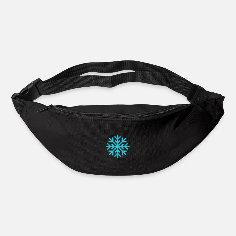 Flocon de neige bleu géométrique - Sac banane - noir