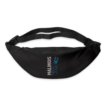 Malinois Silhouette Chien Berger Belge - Sac banane - noir - Devant
