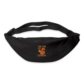 Fille Aime Les Chipmunks Mignon Forêt Animal - Sac banane - noir - Devant