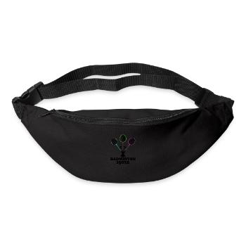 Dire amusant : joueur de badminton, sport rétro - Sac banane - noir - Devant