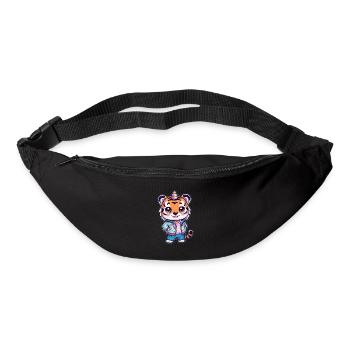 Kawaii Tiger with Cute Unicorn Outfit - Bum bag - black - Front