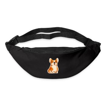 Corgi Chien enjoué Gallois - Sac banane - noir - Devant