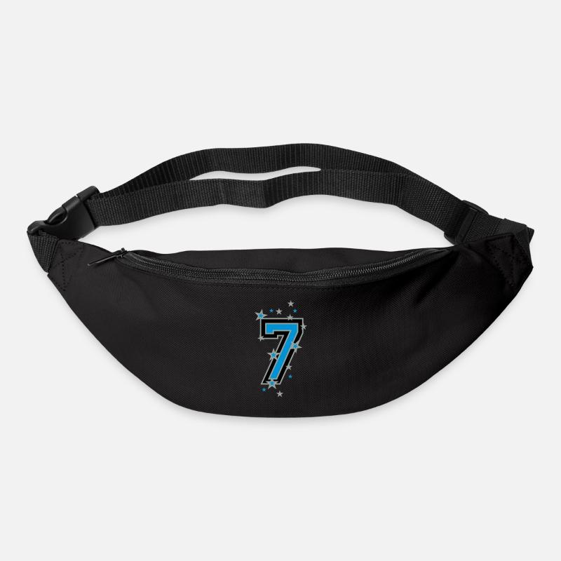 Mit Sterne verzierte Nummer Sieben - Gürteltasche - Schwarz
