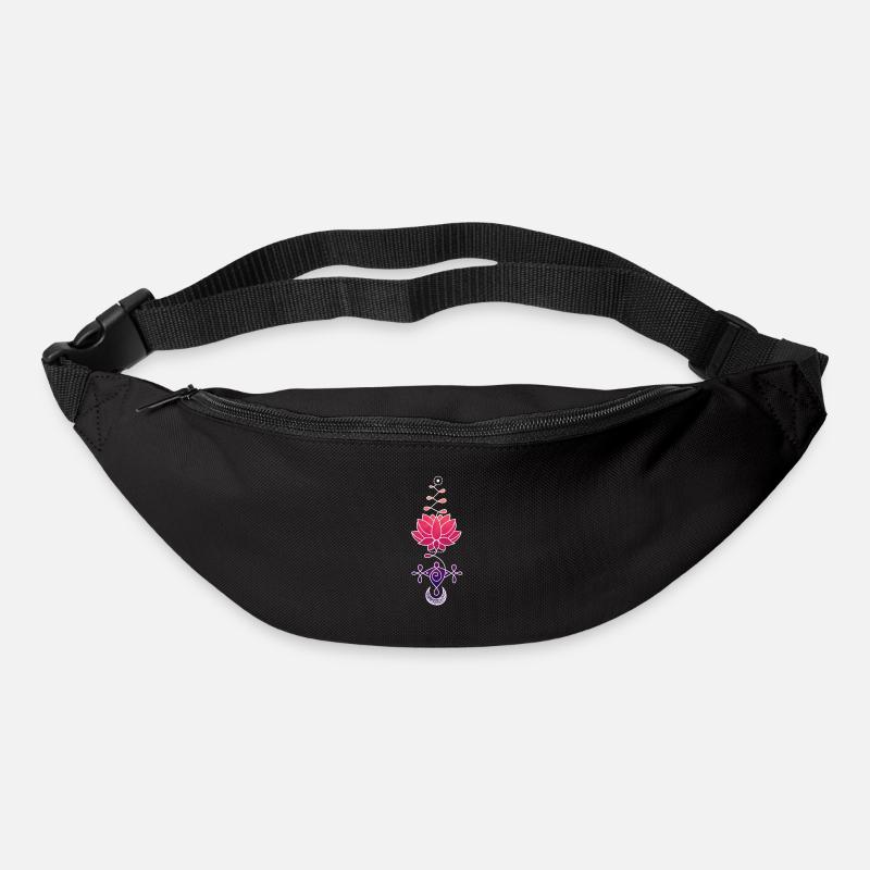 Symbole de Fleur de Lotus Éthérée - Sac banane - noir