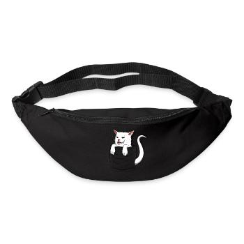 Cat Meme Woman Yelling At Table Dinner Pocket - Bum bag - black - Front