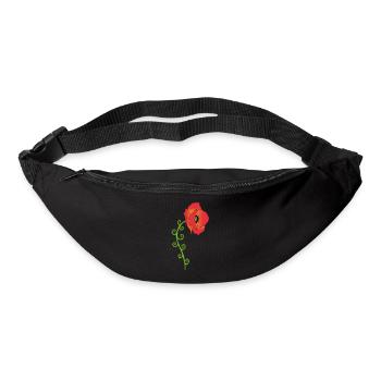 Mohnblume und Spiralblätter - Gürteltasche - Schwarz - Vorne