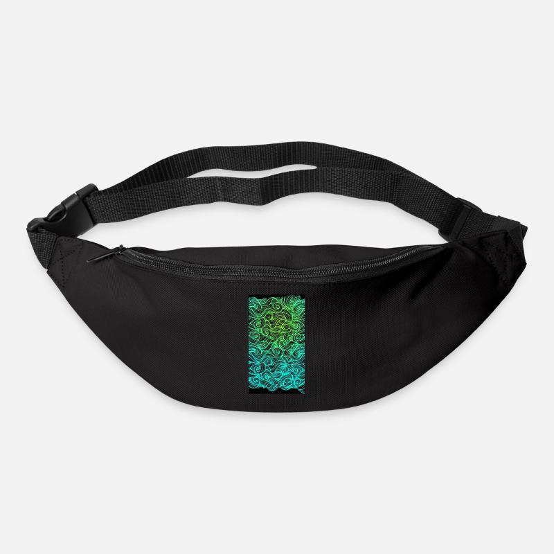 Psychedelic swirl geometric wave pattern - Bum bag - black