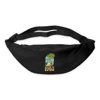 Écoutez le son de la musique de guitare acoustique nature - Sac banane - noir - Devant