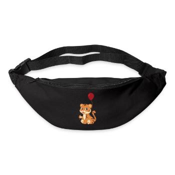 Mignon bébé tigre avec ballon - Sac banane - noir - Devant