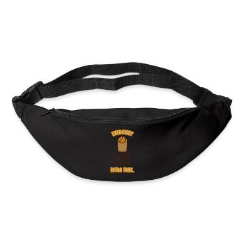 Exercise Extra Fries Quote - Bum bag - black - Front