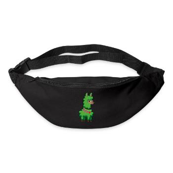 Alpaca Lama Christmas Green Christmas Tree - Bum bag - black - Front
